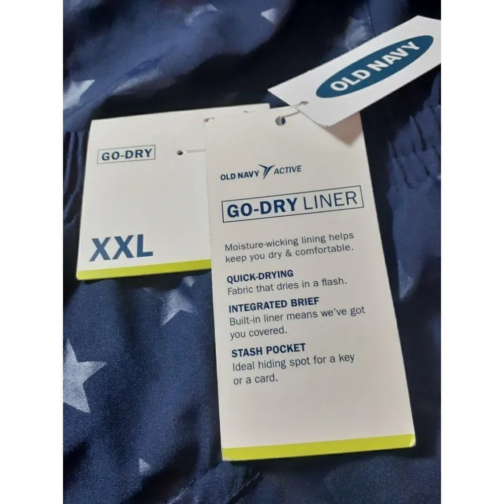 Lot 2‎ Old Navy Active Shorts White Zebra & Blue Stars Running Short  XX-LARGE